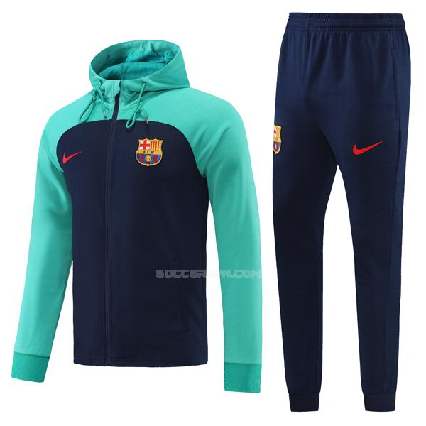 fcバルセロナ 2022-23 紺 緑 フード付きジャケット