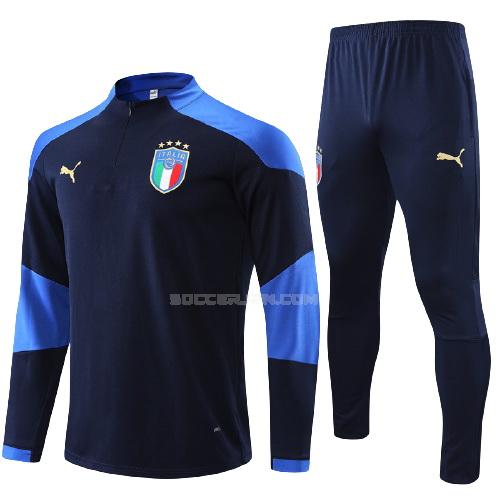 イタリア 2021-22 ジュニア 紺 サッカー スウェットシャツ