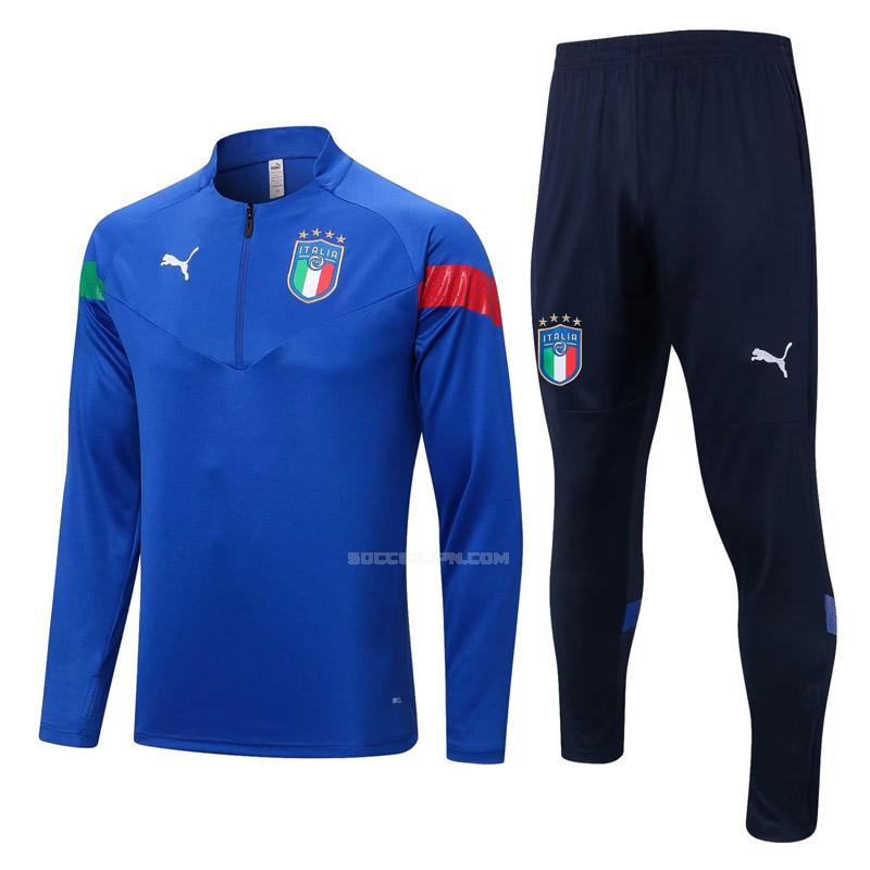 イタリア 2022-23 22109a1 青い サッカー スウェットシャツ