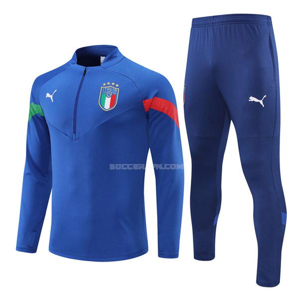 イタリア 2022-23 22117a1 青い サッカー スウェットシャツ