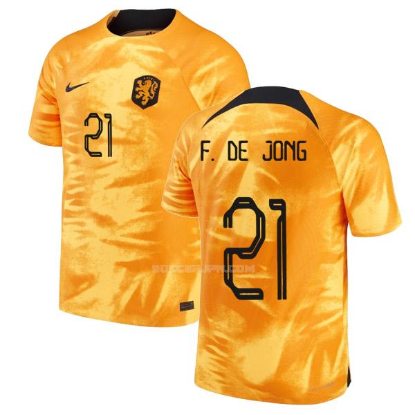 オランダ 2022 f. de jong ワールドカップ ホーム ユニフォーム