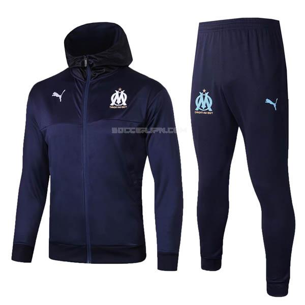 オリンピック マルセイユ 2019-2020 青い フード付きジャケット