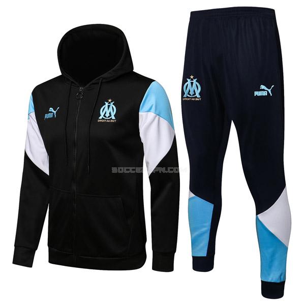 オリンピック マルセイユ 2021-22 ブラック フード付きジャケット