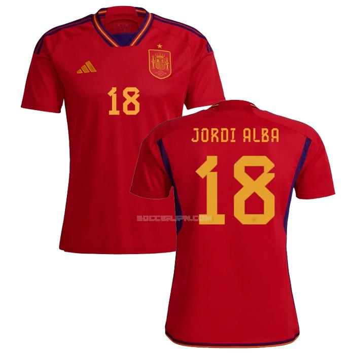 スペイン 2022 jordi alba ワールドカップ ホーム ユニフォーム