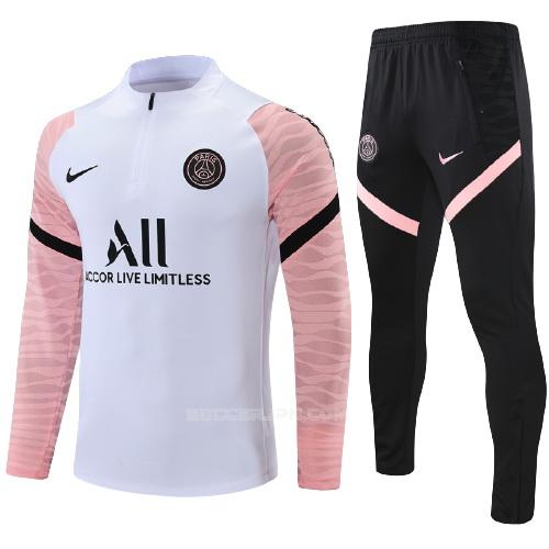 パリ サンジェルマン 2021-22 ジュニア 白い-ピンク サッカー スウェットシャツ