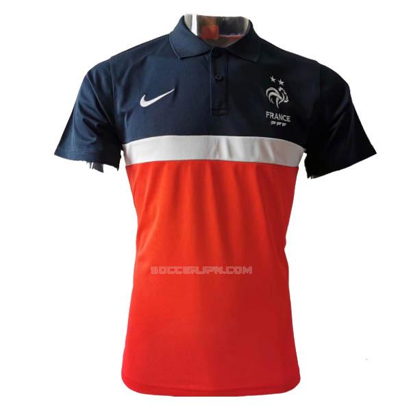 フランス 2020 赤-青い ポロシャツ