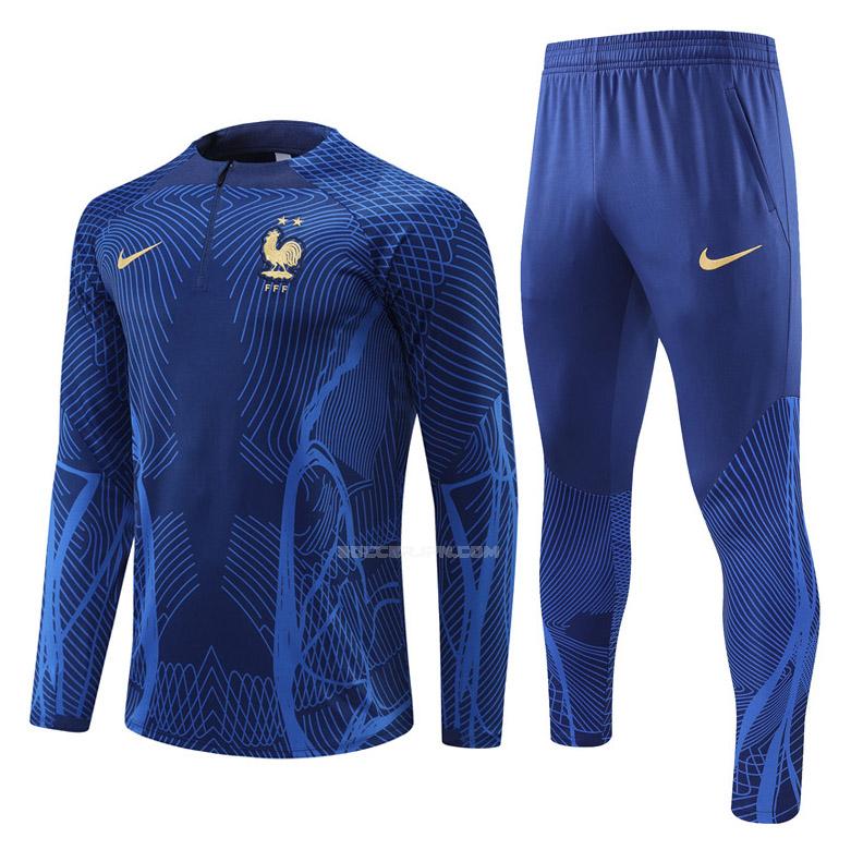 フランス 2022-23 221025a2 青い サッカー スウェットシャツ