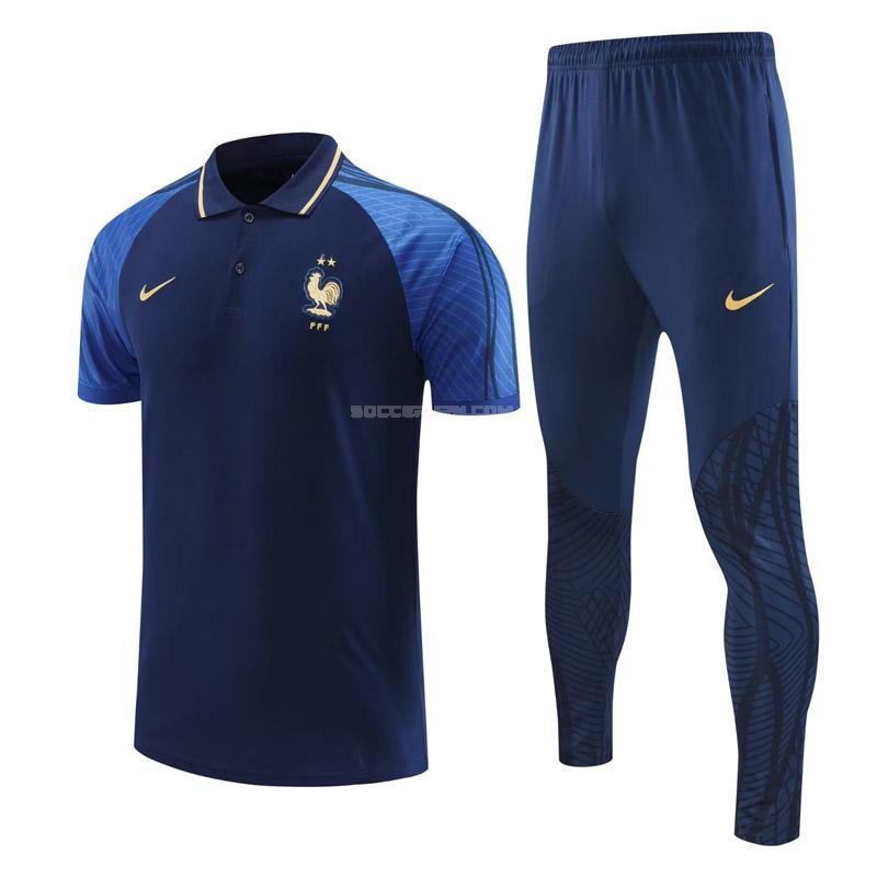 フランス 2022-23 221125a1 青い ポロシャツセット