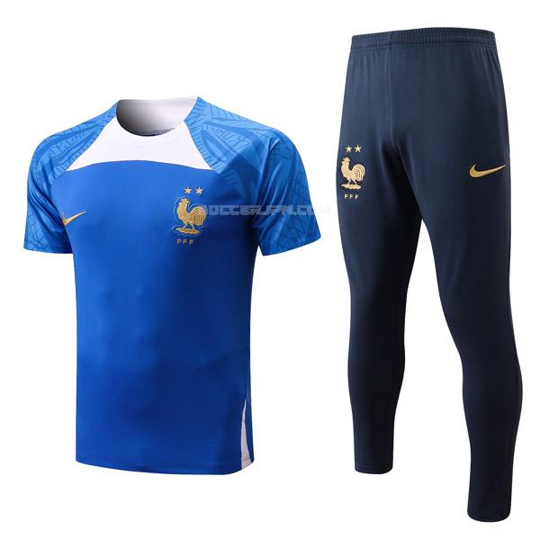フランス 2022-23 スーツ 青い プラクティスシャツ