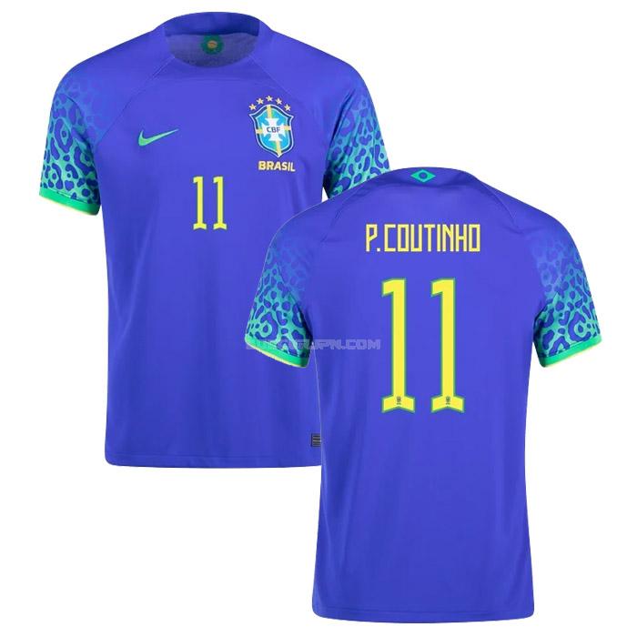 ブラジル 2022 p. coutinho ワールドカップ アウェイ ユニフォーム